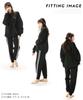 ON NISHIKI Sweatshirt Long Sleeves and Cotton Warm Loungewear for Winter and Fall Women's Fleece-Lined Set, Pants, Blend, (Black/M/77326)