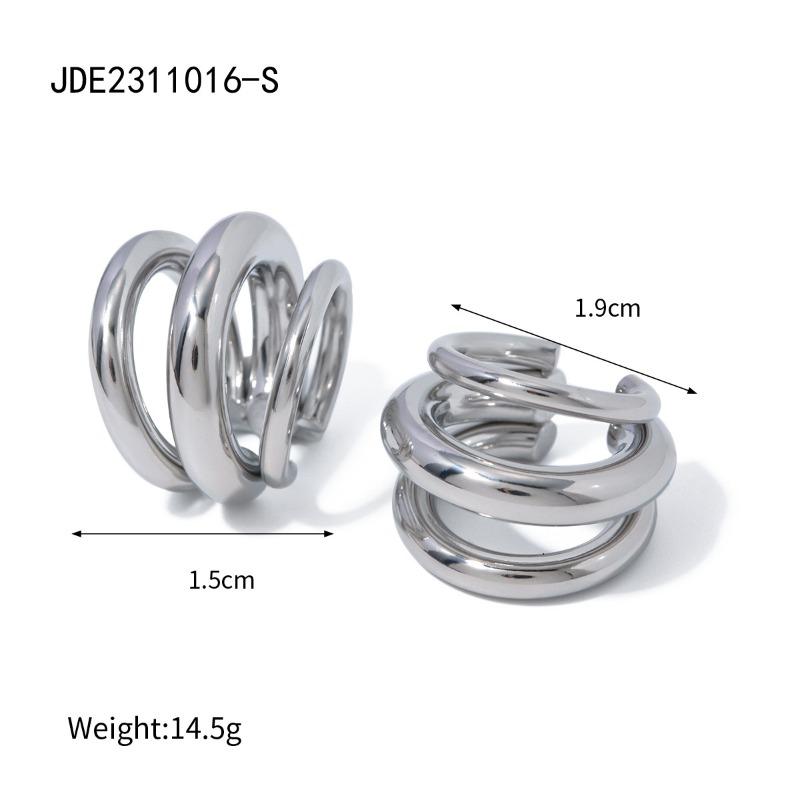 

Stainless Steel Gold Earrings - Elegant Ear Clips Without Ear Holes - Titanium Steel Ear Ornaments JDE2311016-S