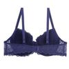 Large size full cup upper support gathered bra European and American style lace edge rear double breasted bra comfortable bow underwear