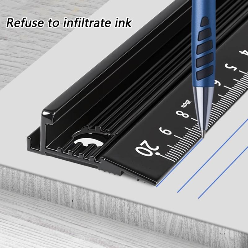 Strong Metal Ruler with Protective Edges Aluminum Straight Edges Ruler Ideal for Carpenter Designers & School Use
