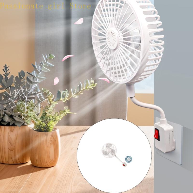 87HA Space Saving 5W Rotatable Socket Fan 360 Degree Adjustable Ventilation System Suitable for Bedroom Kitchen Room