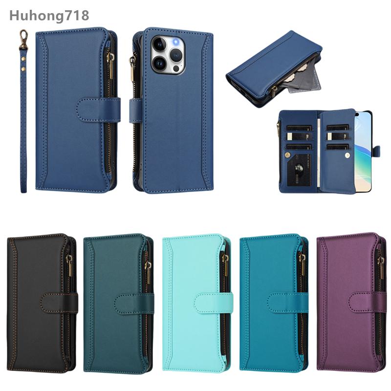 Zipper Leather Case For Iphone SE 2 3 4 2020 2022 2024 X XS XR 6 6S 7 8 Plus 11 12 Mini Pro Max Wallet Cover Casing