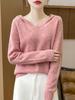 Women's 100% Pure Wool Hooded Knit Sweater - Cashmere, Thick, Loose Fit for Autumn/Winter