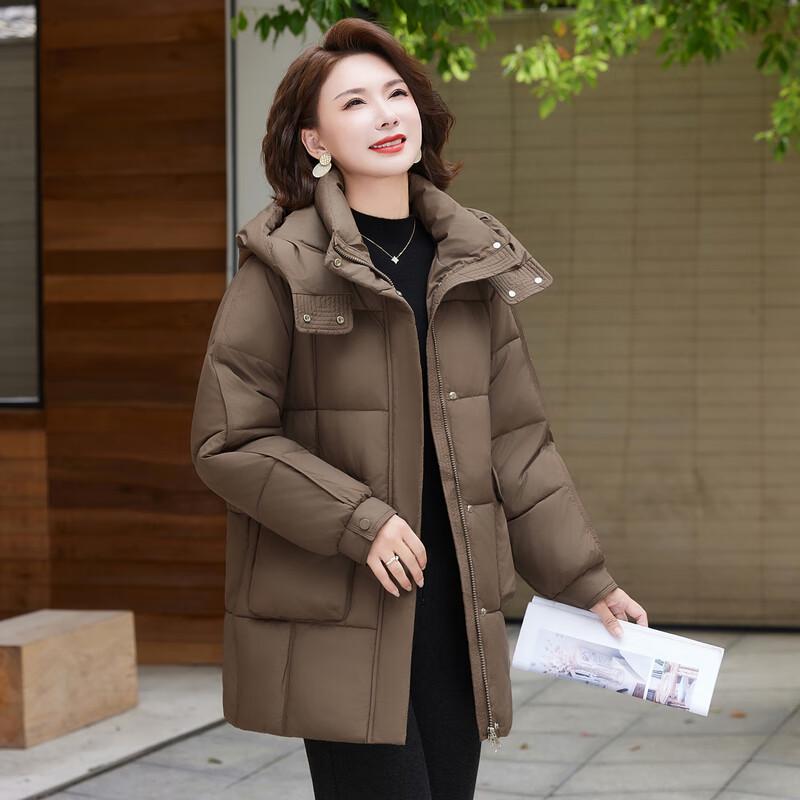 Women's Mid-Length Loose Hooded Padded Winter Jacket