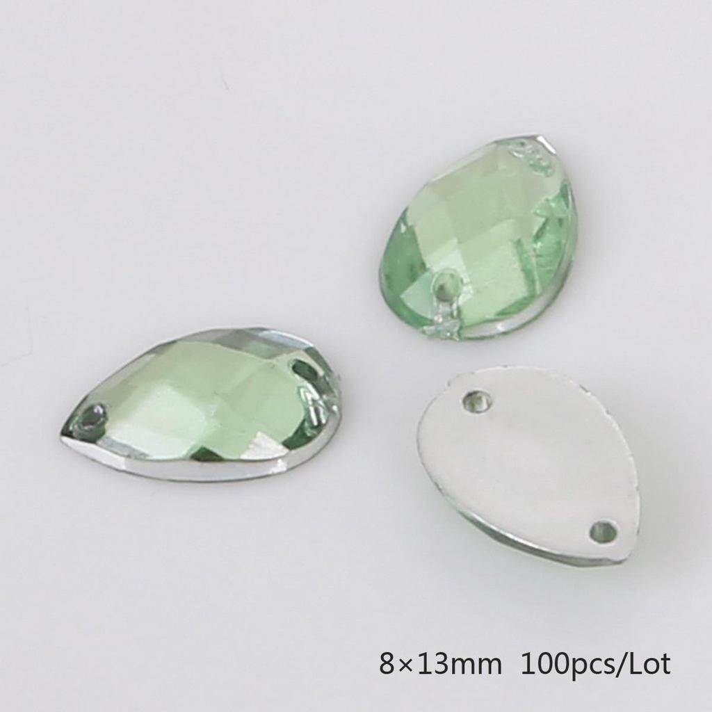 Teardrop Mesh Surface Flat-Bottom Acrylic Rhinestone for DIY Apparel & Jewelry