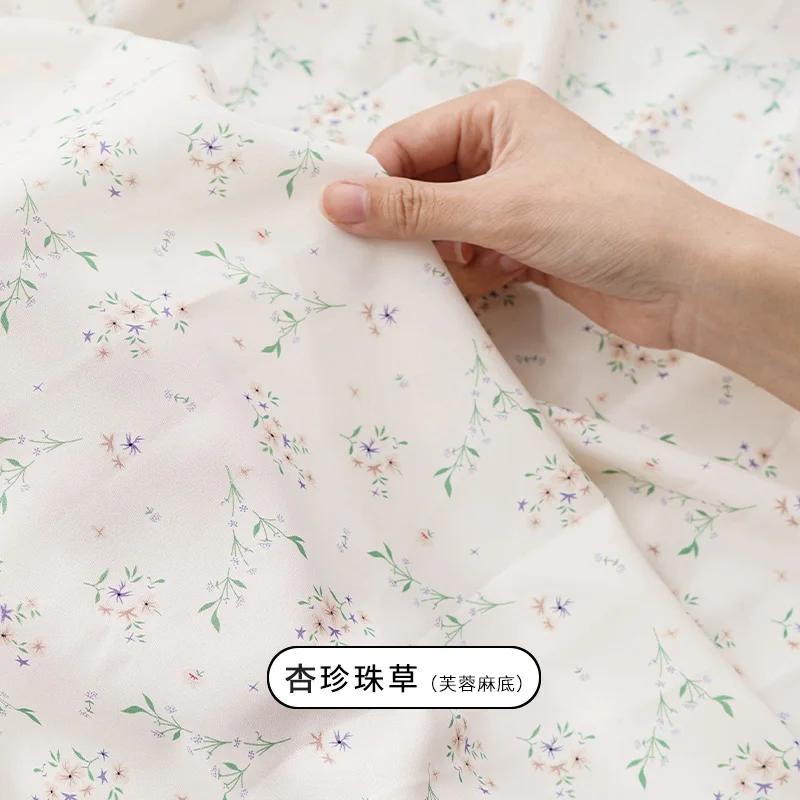 150x50cm/150x200cm Small Floral Printed Chiffon Fabric For Summer Women's Dresses Children's Clothing Handmade DIY Fabric TJ7500