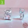 Pink Star Bear Diy Bracelet Beaded, Dream Sweet Girl Wind S925 Sterling Silver Loose Beads