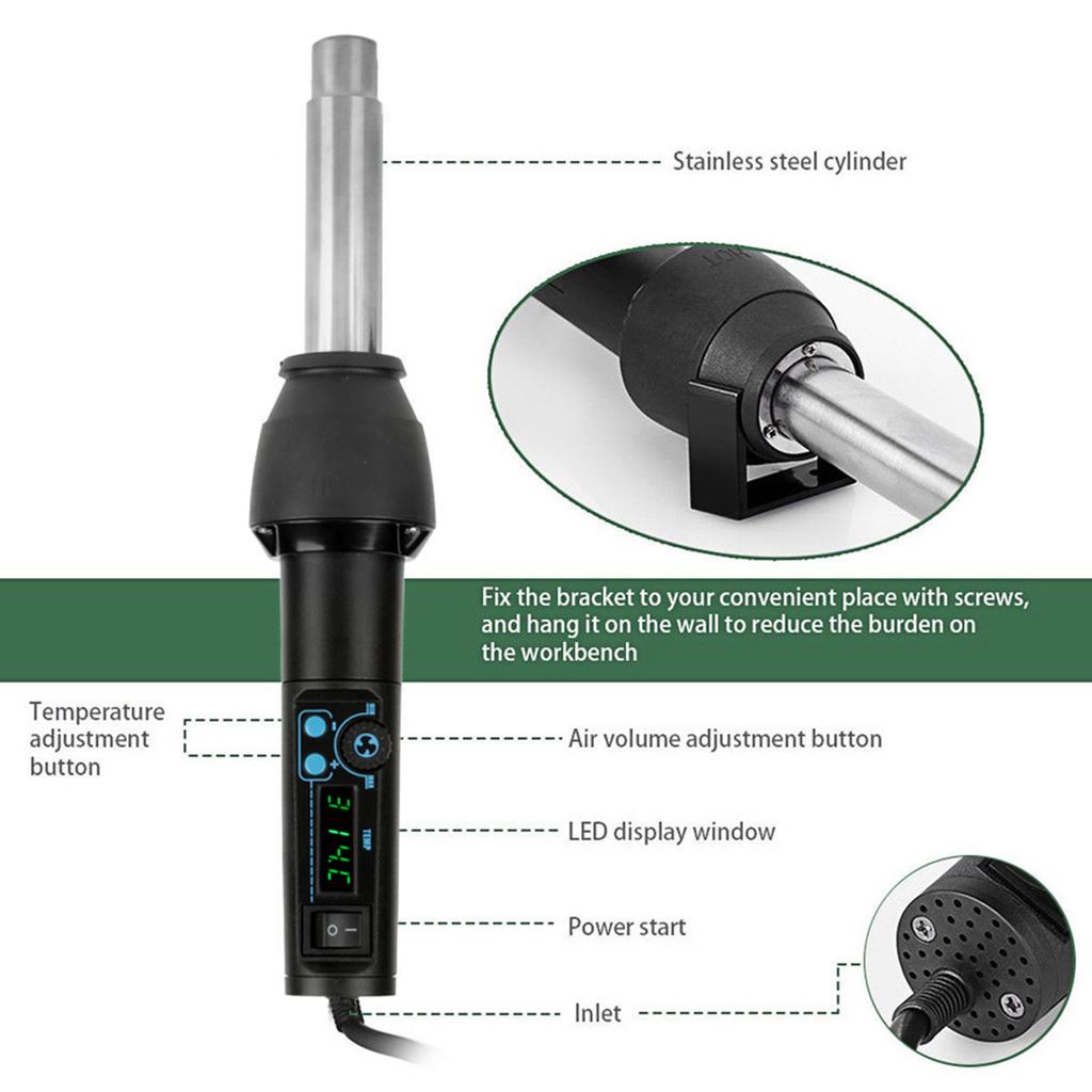8858 I 650W LED Afișaj Digital Pistol Electric cu Aer Cald Reglabil Pistol de Căldură