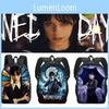 2023 New Wednesday Addams Backpack For Elementary School Students Double Layer Design For Boys And Girls