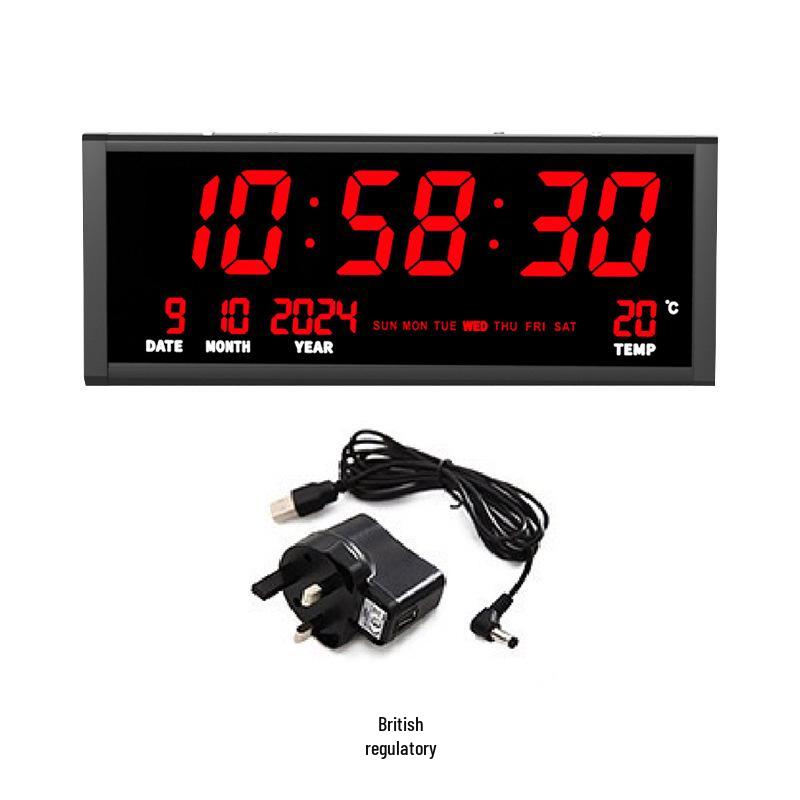 LED Digital Wall Clock with Large Screen and Perpetual Calendar for Home, Hospital, or Mall