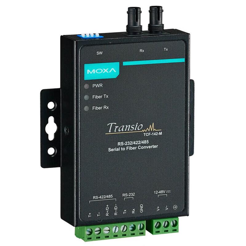 

MOXA TCF-142-M-ST Industrial RS-232/422/485 to Fiber Optic Converter