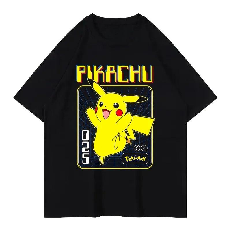Pok É Mon Pikachu Little Fire Dragon Johnny Turtle Pok É Mon Printed Short Sleeved Unisexs Womens Tshirt Summer New Y2k Tee Top