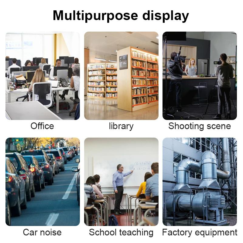 Color Screen Digital Sound Level Meter Audio Level Meter Sound Meter Battery/Charging 30-130dB A/C Weighted Decibel Noise Meter