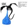 Fantasy Theme Room Decor 3D Printed Fire-Breathing Dragon Statue, Mystical Figurine with Flame Office Desk Accessories Base, Desktop Ornament