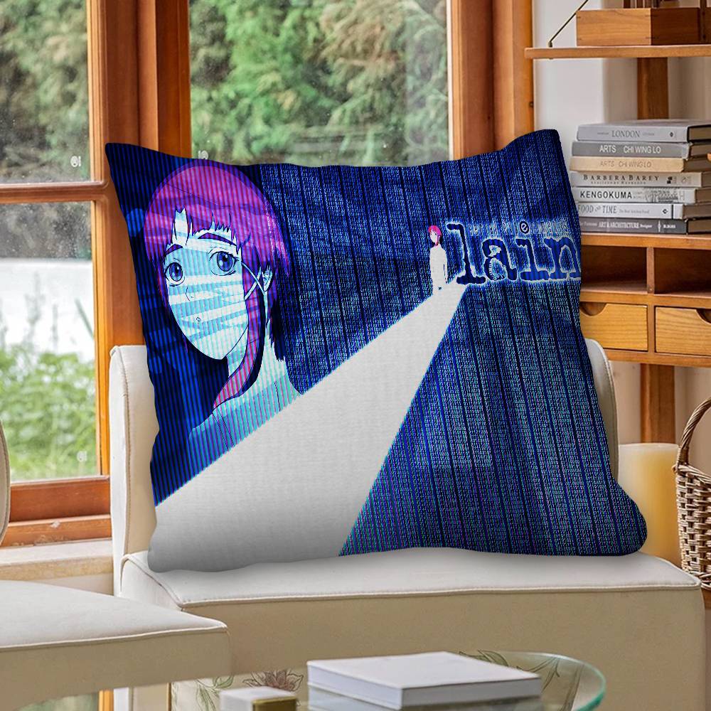 Serial Experiments Lain Anime Pillow Gift Home Office Decoration Bedroom Sofa Car Cushion Cover Case 45x45