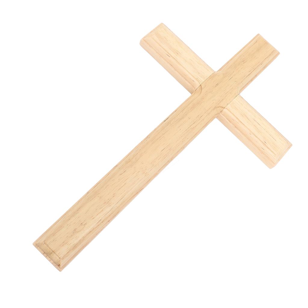 Wooden Crucifix Wall Decor 30cm Simple Smoothly Polished Wood Wall Hanging Crucifix