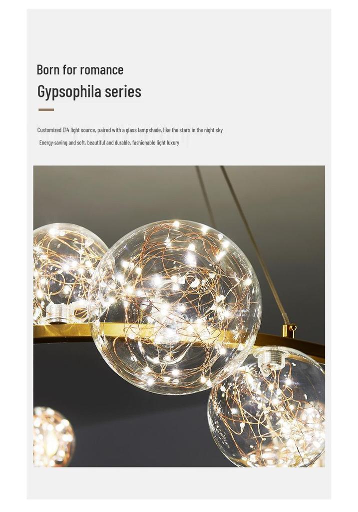 Nordic Starry Sky Modern Chandelier: Magic Bean Bubble Light for Living Room and Bedroom