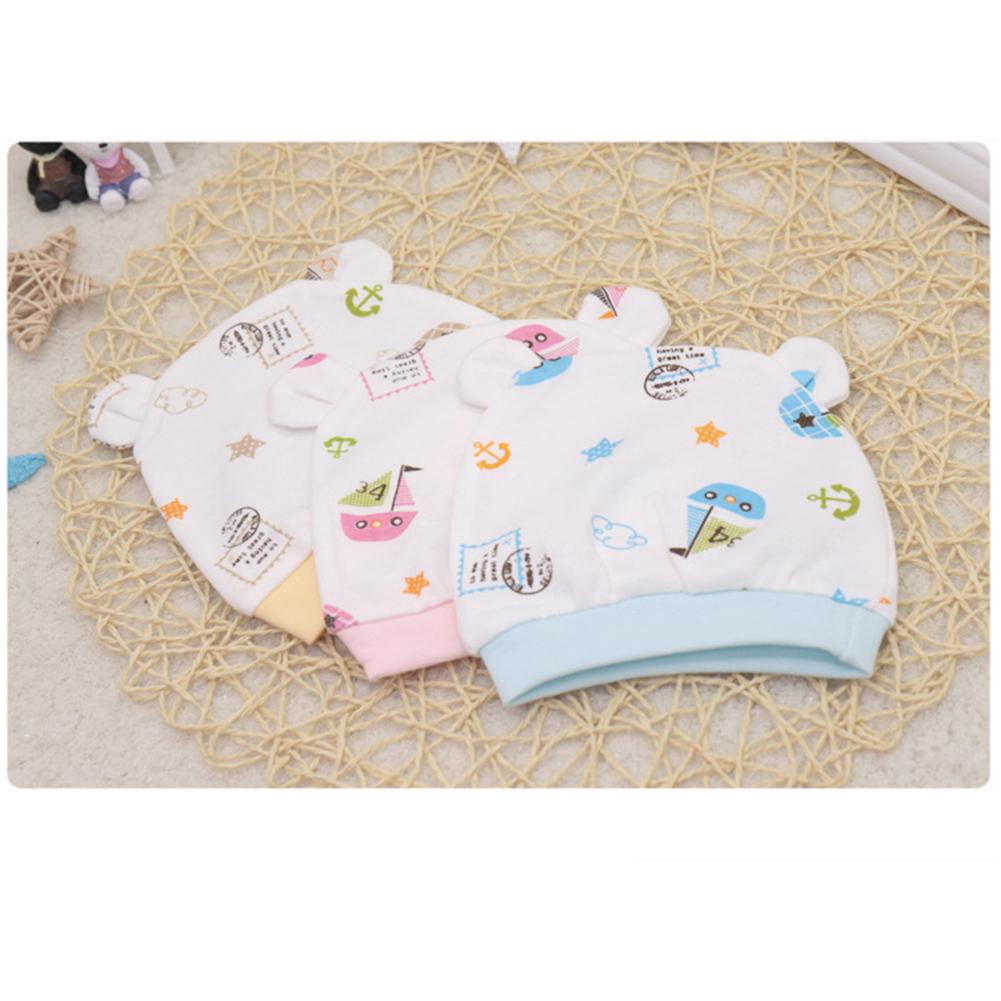 Cap Cotton Cartoon Bear Ears Cute Printing Windproof Hat Breathable Newborn Cap