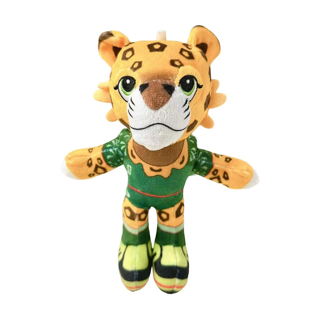 Plush Leopard Toy Soft Stuffed Animal Doll with Detailed Stitching and Printed Outfit for Collectors and Kids Suitable for Display or Play