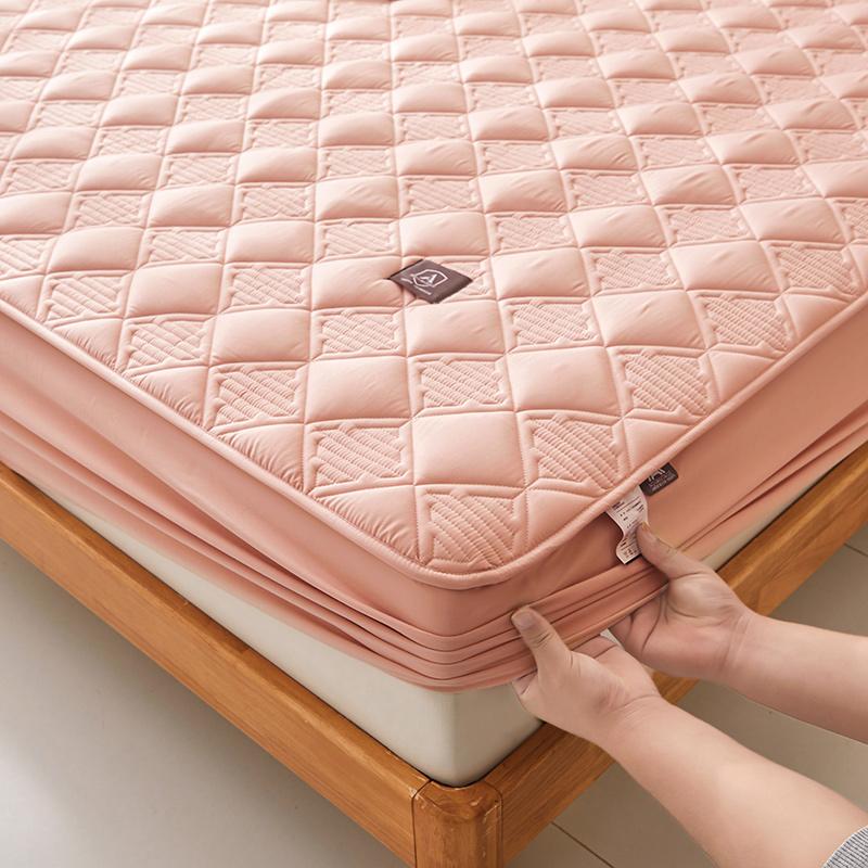 

Пушистое постельное белье, простыня на резинке, стеганый наматрасник, толстый эластичный защитный чехол для матраса, соевое постельное белье, размер King Queen 120/140/200 2xPillowcase NOSHEET