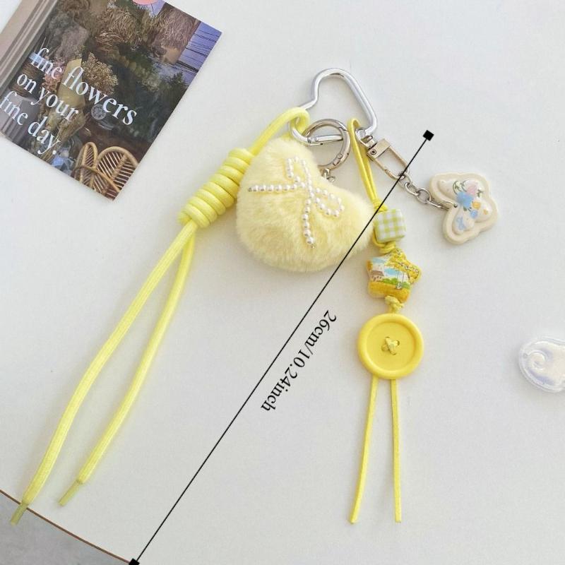 Anti-Lost Braided Rope Car Keyrings Handmade Love Heart Backpack Pendant Key Ornaments