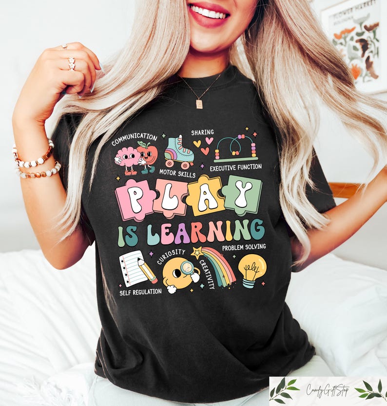 Play Is Learning Teacher Tshirt Primary School Shirt Sped Teacher Tee Teacher Appreciation Tshirt