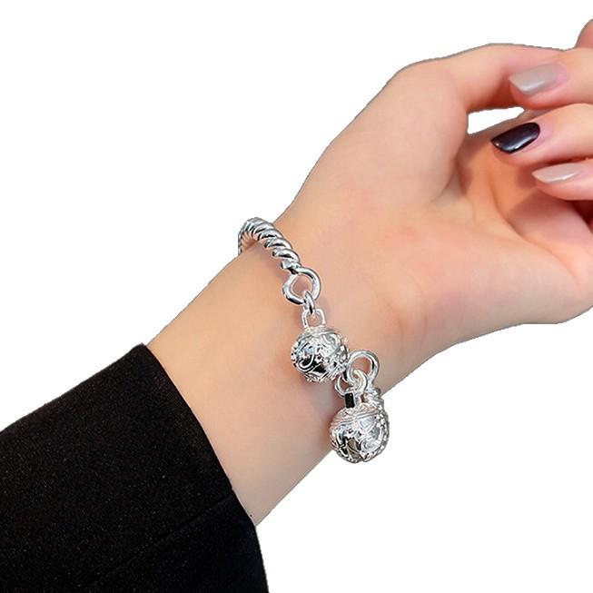 Retro Skull and Bell Emperor Chain Men's Bracelet - Punk Style, Handmade from Titanium Steel