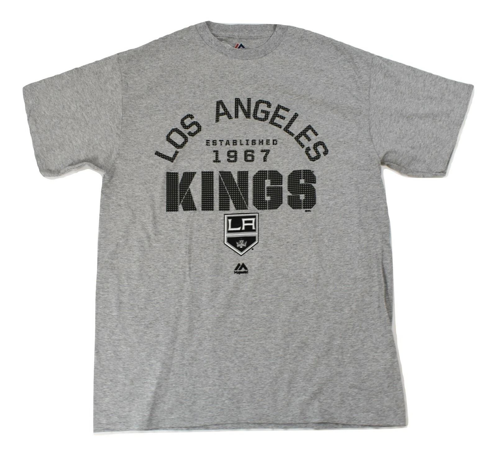 Majestic NHL Mens Los Angeles Kings Hockey Established 1967 Shirt NWT M, L M