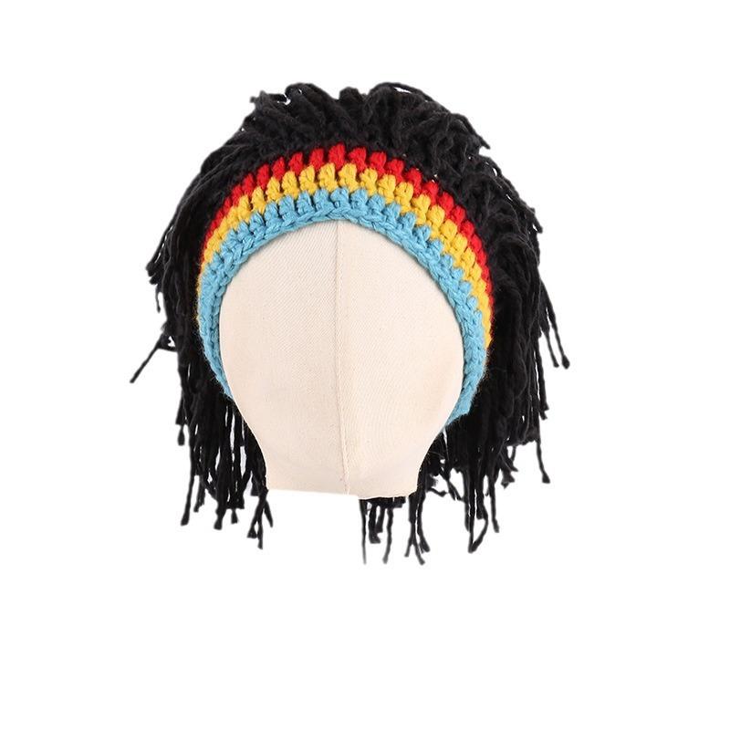 Halloween Persönlichkeit Reggae Wilde Wollperückenmütze Lustige Form Foto Gestrickte Mütze Dreadlock-Mütze