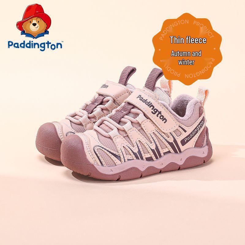 

Paddington Bear Winter Toddler Shoes - Warm Velvet Cotton Sports Sneakers for Boys & Girls Size 26 - Inner length 16.0 cm рожевий