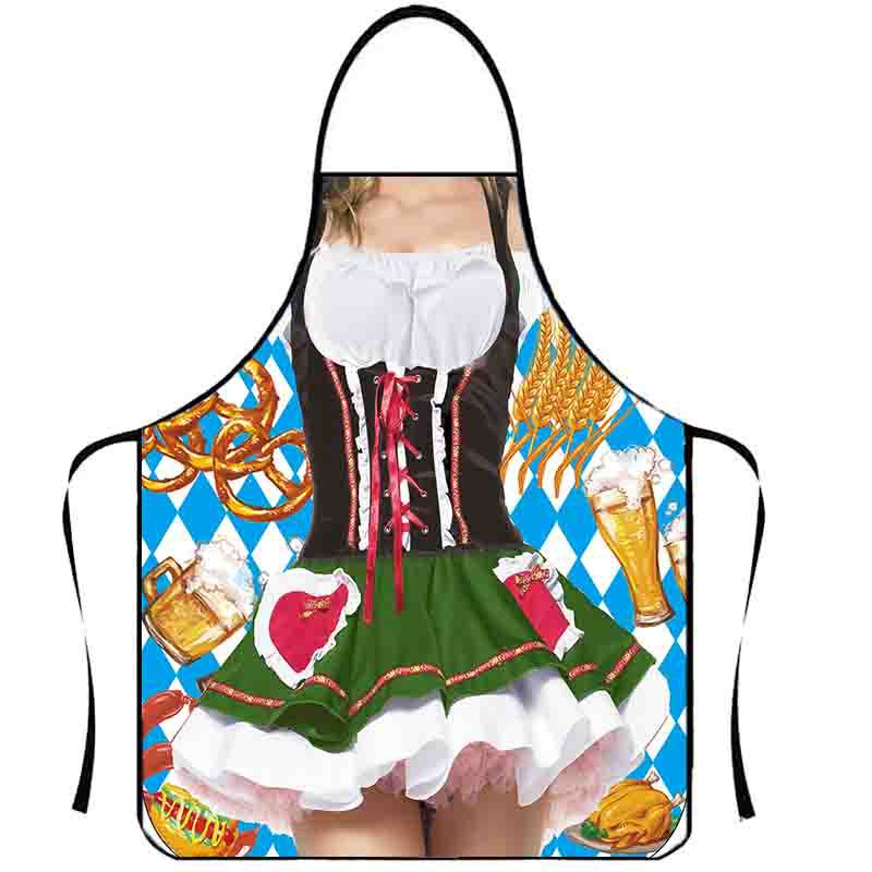 Playful Muscle Body Pattern Sleeveless Apron Washable Kitchen Apron For Barbecue Friend Gathering Party Gift