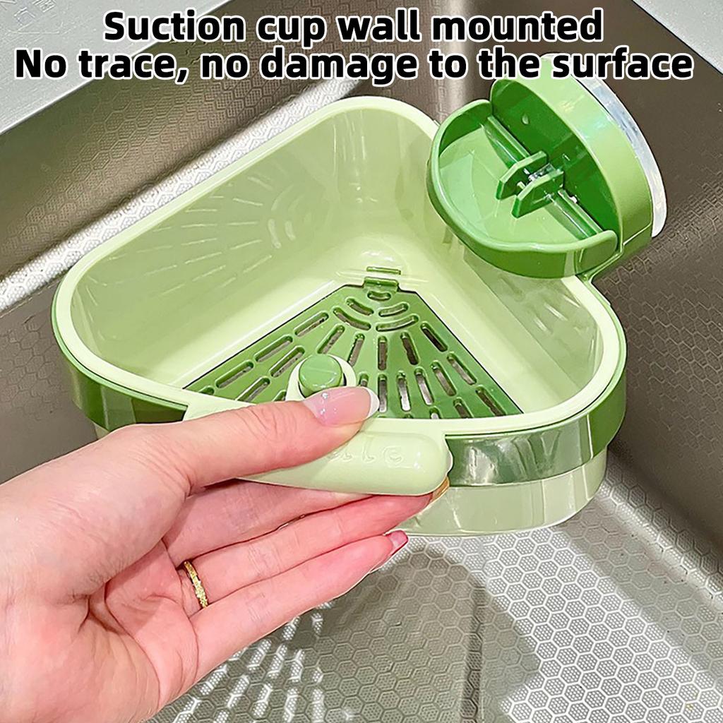 Suction Cup Sink Strainer Basket Triangular Vegetables Fruit Washing Filter Rack Sink Strainer Filtration of Leftovers