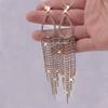 New S Silver Needle Earrings Earrings Korean Version Fashion Exaggerated Super Flash Diamond Temperament Long Fringed Earrings Women