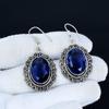 London Topaz Gemstone Earrings, 925 Sterling Silver Earrings, Handmade Silver Earrings For Gift, London Topaz Dangle Drop Earrings For Gift