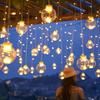 Solar and USB Styles LED Christmas Curtain String Lights, Star Moon Wish Ball Decor Lights, Warm White Ambient Icicle Lights, Multiple Styles