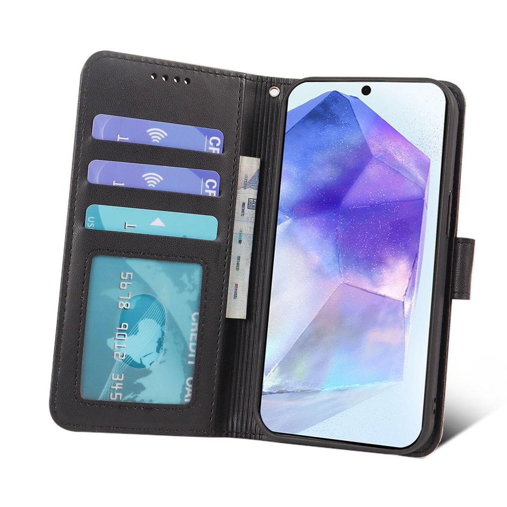 Kunstleder Handyhülle mit quadratischer Schnalle Fotorahmen für Samsung Galaxy S25 S24FE S23