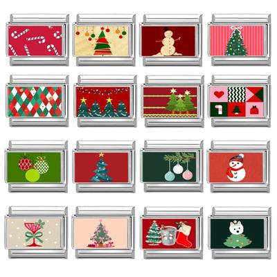 Italienische Charm-Gliederperlen Edelstahl Weihnachts-Schmuckfund Schmuckzubehör Geeignet für Armbandherstellung