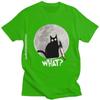 What Cat Full Moon Tshirt Unisex T Shirt Trendy Funny Halloween Black Murderous Cat With Knife TShirts Cotton Tee Free Shipping