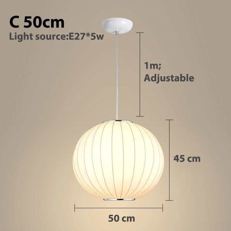 Modern Silk Pendant Lights Nordic Minimalist Designer LED Lamp Dining Table Hanging Chandelier Bedroom Decoration Home Lighting