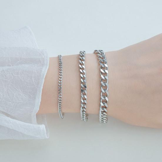 Brățară pentru bărbați, lanț gros, stil cubanez, culoare solidă, lustruită, netedă, scobită, din oțel inoxidabil, Hip Hop, pentru petrecere, pentru club, bijuterii pentru încheietura mâinii