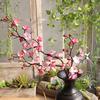 Artificial Plum Blossom and Peach Blossom Silk Flowers Realistic Faux Floral Arrangements for Home Decor Table Centerpieces Wedding Decorations