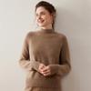 Women's Korean Style Cashmere Sweater: Half-High Collar, Solid Color, Short Raglan Sleeve, Perfect for Autumn and Winter