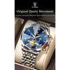 POEDAGAR Original Luxus Herrenuhr Wasserdicht Leuchtend Chronograph Armbanduhr Edelstahl Quarzuhren für Mann Reloj
