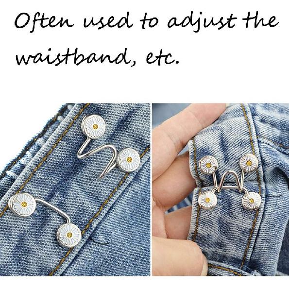 

5 шт. Металлический удлинитель талии для джинсов, регулируемая пуговица-удлинитель для брюк, пуговица для утяжки талии, пришивная пуговица, съемная пуговица для талии джинсов