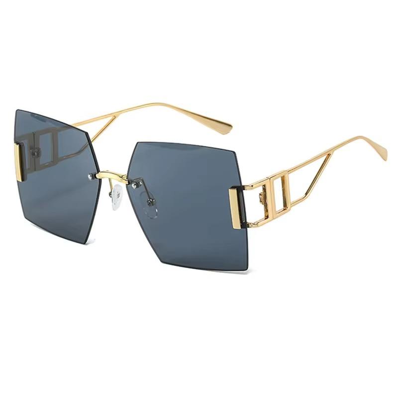 Fashion Retro Slice Rimless Sunglasses For Women Men Luxury Design Ladies Summer Beach Driving Traveling Metal Sun Glasses 2025