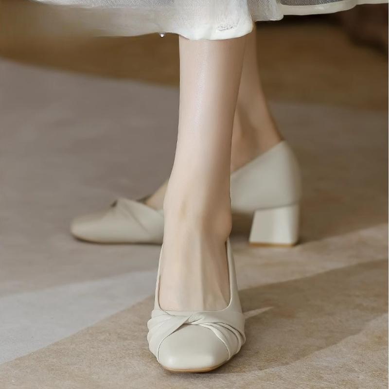 Fashion African Woman Shoe Chunky Sandals Square Toe Branded Pumps Slip on 2024 Shallow Mouth 3cm Heels Lace-Up Basketball Platform