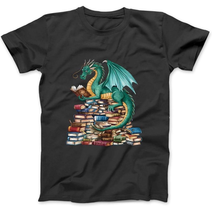 

Distressed Bookworm Dragons Reading Book - Dragons and Books Long Sleeve T-Shirt Sweatshirt Hoodie for Men Women Kids Made in Canada Black XXXXXL різнокольоровий