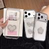 Ins Wind Light Luxury Pearl Love Butterfly Flower Suitable for Apple 16/17Promax Mobile Phone Case IP15 Epoxy 14 Women