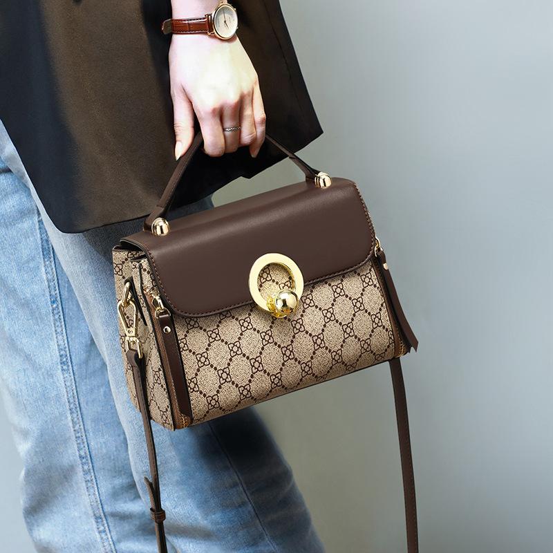 Bag 2025 New Trendy Leather Women's Bag Handbag, Popular Niche Designer Shoulder Bag, Fashion Crossbody Bag