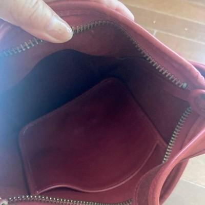 Coach Bucket-Style Shoulder Bag Red 9953 Vintage Leather Light signs use